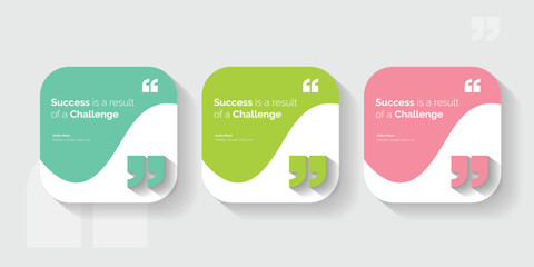 Set Bubble testimonial banner, quote, infographic. Social media post template designs for quotes. Empty speech bubbles, quote bubbles and text box