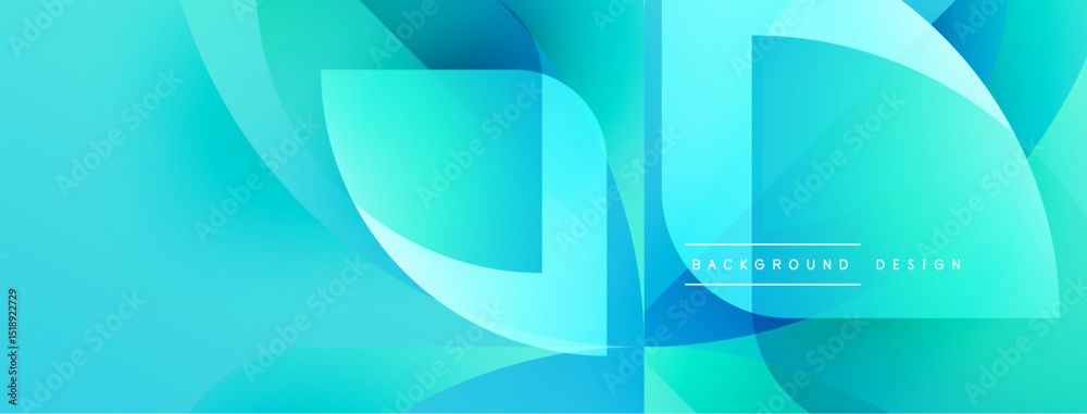 Poster abstract fluid shapes, vibrant turquoise hues, modern design. gradient layers create dynamic visual 