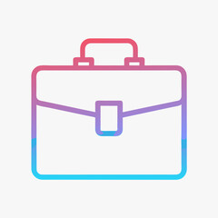 Obraz premium Gradient Line Art Briefcase Icon – Minimalist Business Symbol for Office and Work Concepts