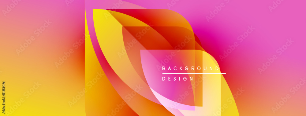Poster Abstract vibrant design. Gradient colors blend, creating dynamic visual effect. Modern composition, suitable for backgrounds, presentations.