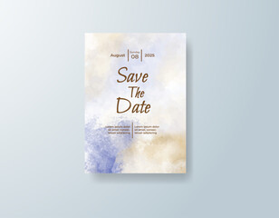Wedding invitation with abstract watercolor background