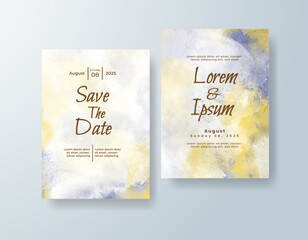 Wedding invitation with abstract watercolor background