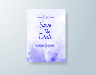 Wedding invitation with abstract watercolor background