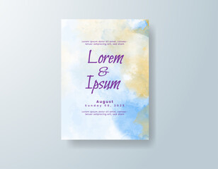 Wedding invitation with abstract watercolor background