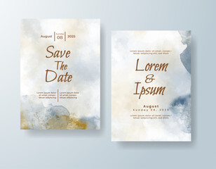 Wedding invitation with abstract watercolor background