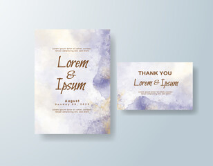Wedding invitation with abstract watercolor background
