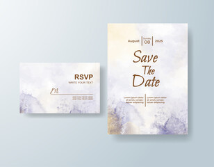 Wedding invitation with abstract watercolor background