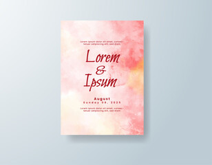 Wedding invitation with abstract watercolor background