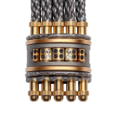 Intricate Design of Braided Rope and Golden Connectors for Crafting and Engineering Projects