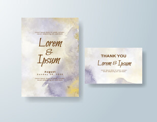 Wedding invitation with abstract watercolor background