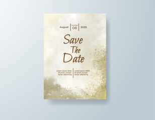 Wedding invitation with abstract watercolor background