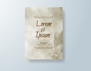Wedding invitation with abstract watercolor background
