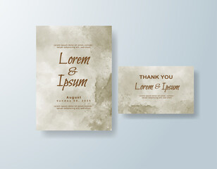 Wedding invitation with abstract watercolor background