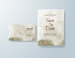 Wedding invitation with abstract watercolor background