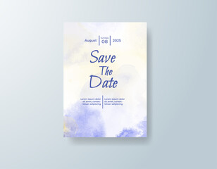 Wedding invitation with abstract watercolor background