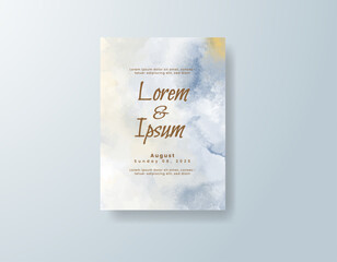 Wedding invitation with abstract watercolor background