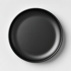 Sleek black plate with smooth surface, perfect for modern dining