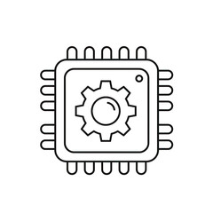 Obraz premium Microchip gear icon isolated on transparent background