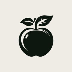 Stylized apple fruit vector illustration depicting a simple, juicy orchard element for various food brands
