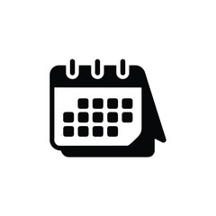 Naklejka premium Black and White Calendar Icon Illustrating Organization, Scheduling, and Time Management Concepts