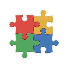 Obraz premium 3d puzzle pieces isolated on transparent background.