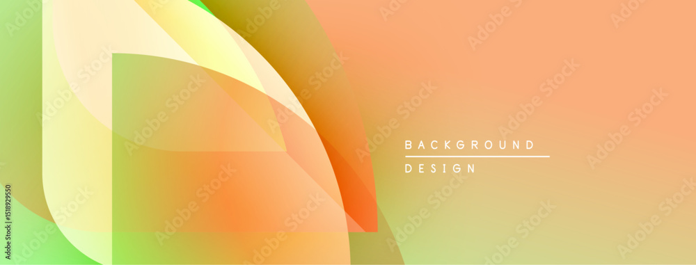Poster Abstract gradients blend, creating dynamic visual flow. Soft shapes overlap, forming modern background design. Warm, cool tones coexist.
