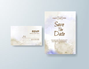 Wedding invitation with abstract watercolor background