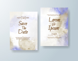 Wedding invitation with abstract watercolor background