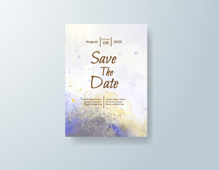 Wedding invitation with abstract watercolor background