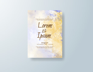 Wedding invitation with abstract watercolor background