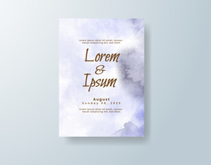 Wedding invitation with abstract watercolor background