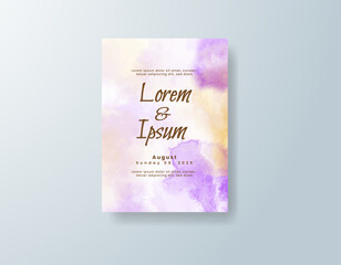 Wedding invitation with abstract watercolor background