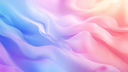 Obraz premium Delicate pastel fabric waves in blue, purple, and pink, featuring smooth folds and elegant gradients for modern, stylish backgrounds.