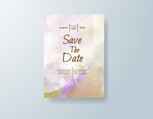 Wedding invitation with abstract watercolor background