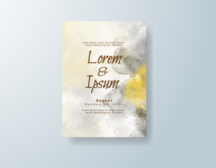 Wedding invitation with abstract watercolor background