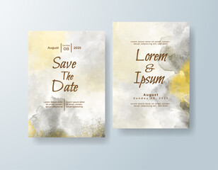Wedding invitation with abstract watercolor background