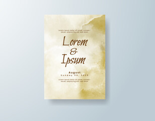 Wedding invitation with abstract watercolor background
