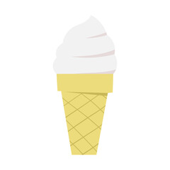 Vanilla Ice Cream Cone Illustration
