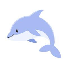 Fototapeta premium Illustration of a Cute Cartoon Dolphin