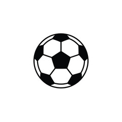 Obraz premium Black and White Soccer Ball Simple Icon of a Football for Web Use