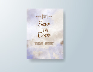 Wedding invitation with abstract watercolor background