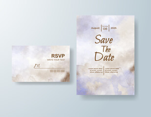 Wedding invitation with abstract watercolor background