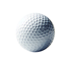 Closeup of golf ball isolated on transparent background isolated on white background