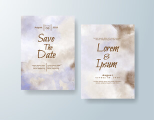 Wedding invitation with abstract watercolor background