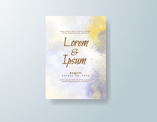 Wedding invitation with abstract watercolor background