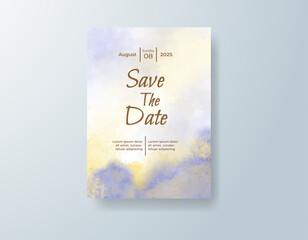 Wedding invitation with abstract watercolor background