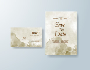 Wedding invitation with abstract watercolor background