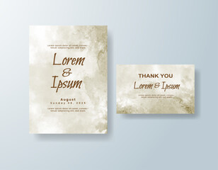 Wedding invitation with abstract watercolor background