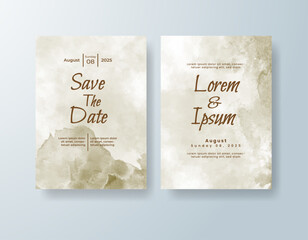 Wedding invitation with abstract watercolor background