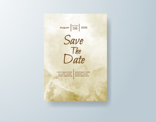 Wedding invitation with abstract watercolor background